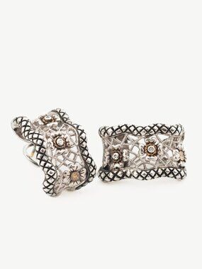 Andrea Candela Sterling Silver & 18k Gold Flower Cut-Out Earrings